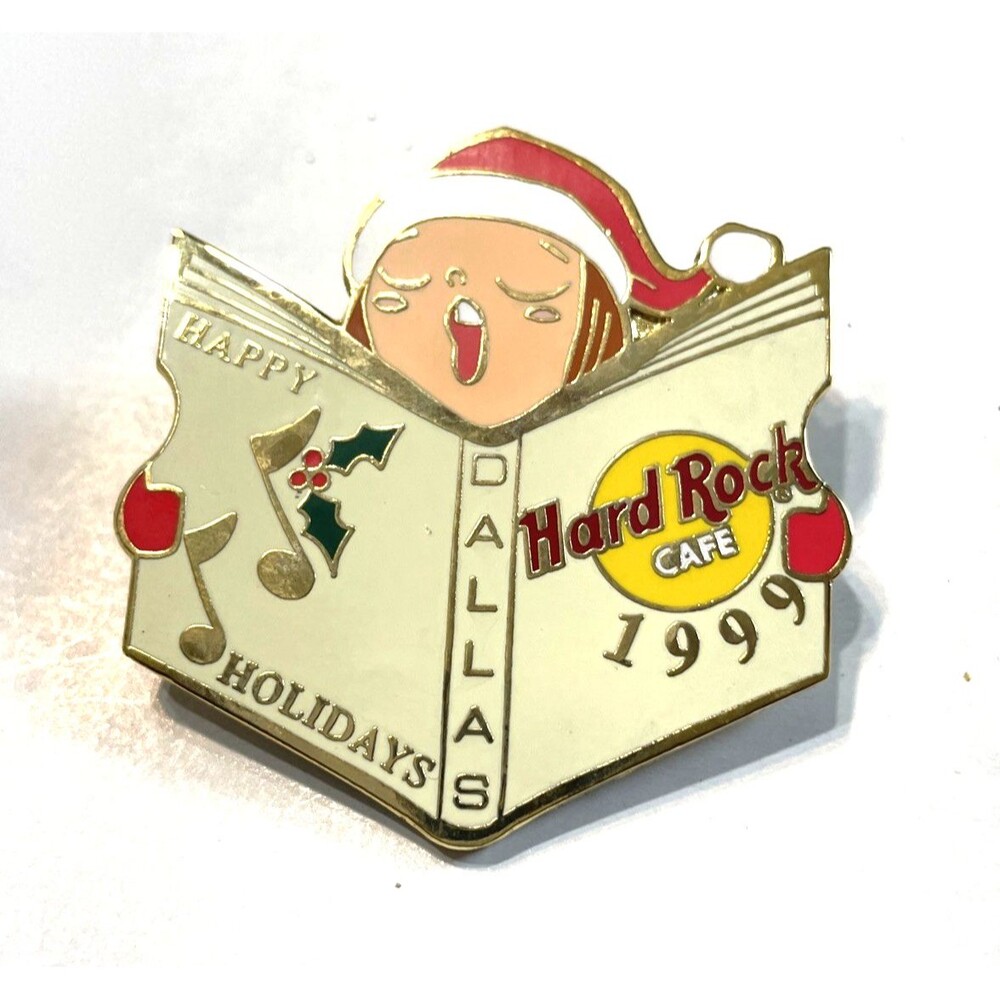 Vintage Hard Rock Cafe Christmas Pin 1999 Caroler